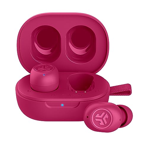 JLab JBuds Mini True Wireless Bluetooth Earbuds + Charging Case, Hot Pink, IP55 Sweat and Dust Proof, Bluetooth Multipoint, Be Aware Audio, 3 EQ Sound