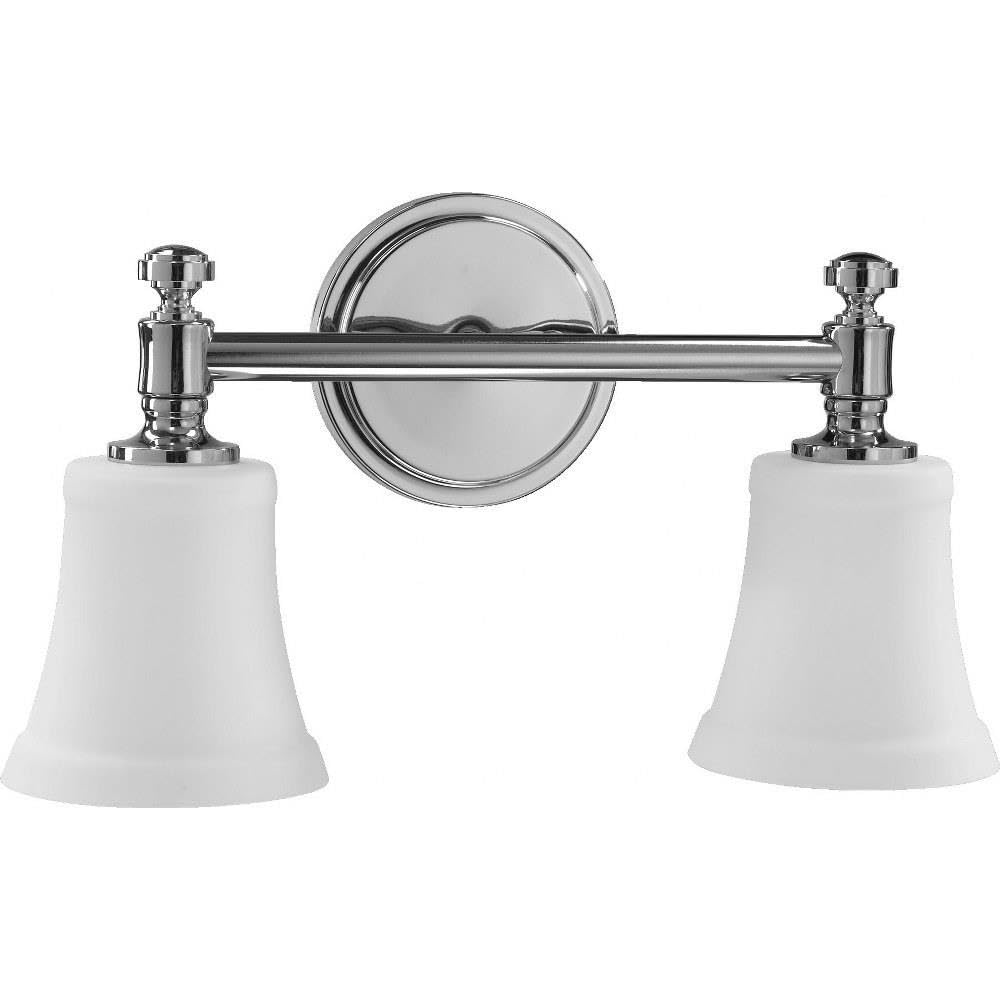Quorum Lighting 5122-2-14, Vanity Glass Wall Vanity Lighting, 2LT, 150 Total Watts, Chrome