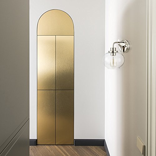 Light Society Sheridan Seeded Wall Sconce, Satin Nickel with Handblown Clear Glass Shade, Vintage Industrial Modern Lighting Fixture (LS-W245-SN)
