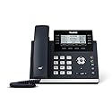 Yealink T43U IP Phone, Color Black, 12 VoIP Accounts. 3.7-Inch Graphical Display. Dual USB 2.0, Dual-Port Gigabit Ethernet, 802.3af PoE, Power Adapter