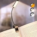 Glocusent 13 LED Rechargeable Book Light for Reading at Night, Eye-Caring 3 Amber Colors & Stepless Dimming, Lasts 1 Week to 2 Months, Travel Clip on