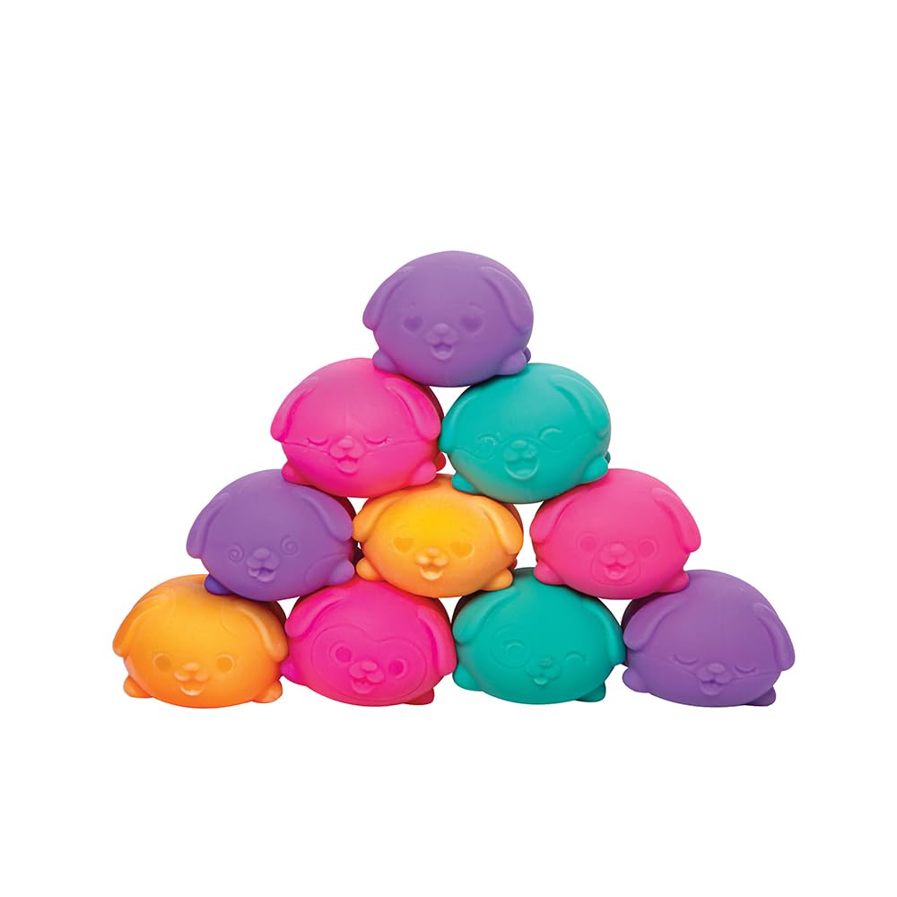 Schylling NeeDoh Teenie Funky Pups - Sensory Squeeze Toy - Contains 3 Mini Groovy Globs - 1.5" Wide - Color May Vary (Pack of 1)