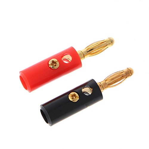 VizGiz 10 Pack Banana Plugs Replacement Screw On Type Banana Speaker Plug Connectors Audio Jack for Speaker Wire Wall Plate Binding Post Home Theater
