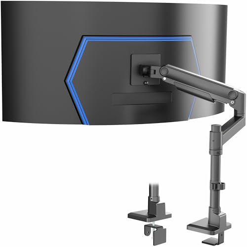 VIVO Aluminum Ultrawide Monitor Tension Stand with Extension Pole for up to 49 inch Screens, Holds 44 lbs, Premium Desk Mount Designed for Samsung