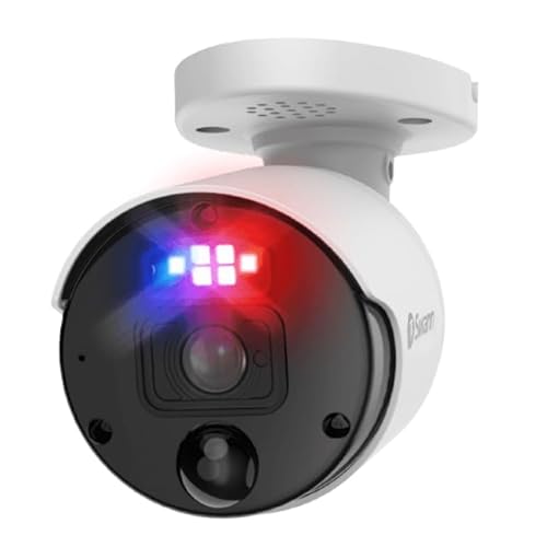 Swann Home Security Camera, POE Cat5e NVR 4K HD Video, Indoor Outdoor Wired Surveillance CCTV, Color Night Vision, Heat Motion Detection, Flashing LED
