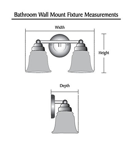 Aspen Creative 62116-1, Two-Light Metal Bathroom Vanity Wall Light Fixture, 15 1/2" Wide, Transitional Design in Satin Nickel with Clear Glass Shade