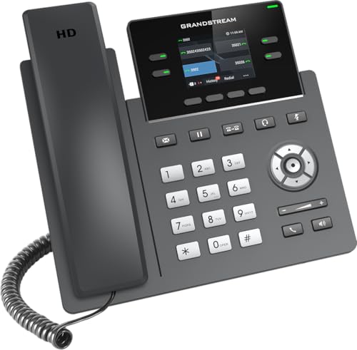 Grandstream GRP2612W IP Phone | 4 Lines, 4 SIP Accounts | 2.4-Inch Color Display | Wi-Fi 5 | Dual-Port 10/100 Ethernet with Integrated PoE