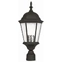 Livex Lighting 75468-14 Textured Black Post Mount with Clear Water Glass