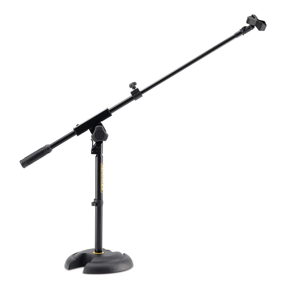 Hercules Stands MS120B Low Profile H Base Microphone Stand - with Boom Mic Clip