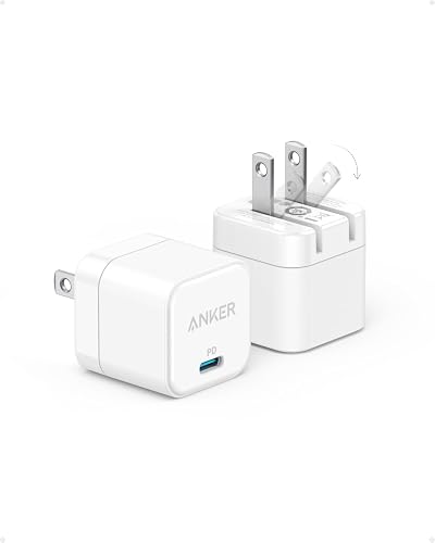 Anker USB C Charger with Foldable Plug, 20W USB C Charger Block for iPhone 17/16 / 15 and More Series, Galaxy, Pixel, iPad (3 Pack, Cable Not