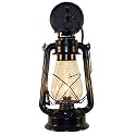 Rustic Wall Sconce Lantern, Farmhouse Wall Light Fixture with Glass Globe, Electric Lantern Light Wall Sconce Black Finish