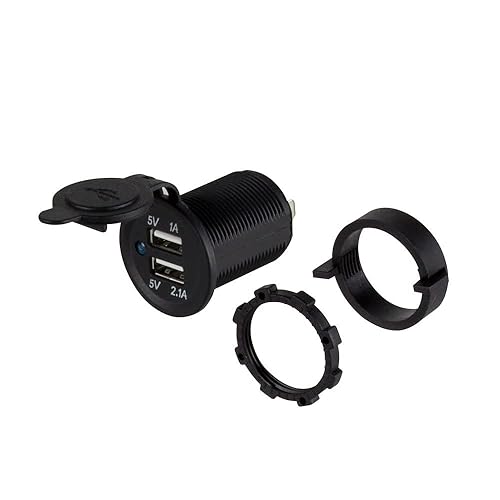 InstallBay by Metra Dual USB Water Resistant Electronic Adapter with Cover, 6x4.75x1.5 Inches, 0.08 Pounds