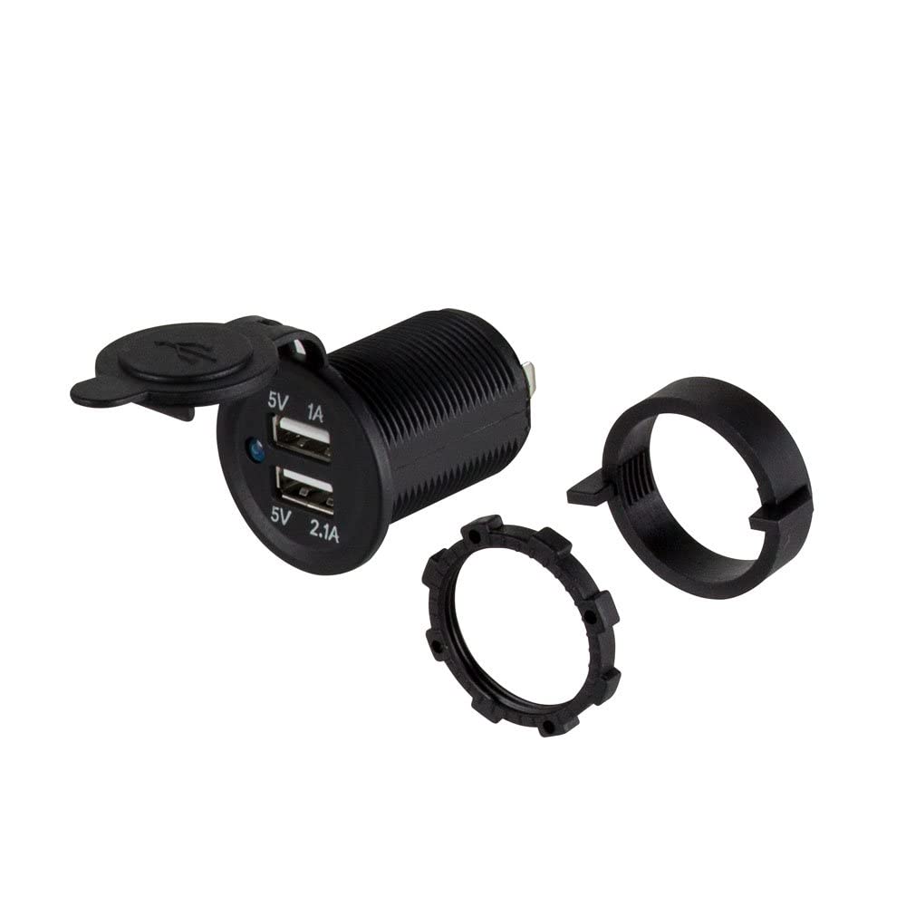 InstallBay by Metra Dual USB Water Resistant Electronic Adapter with Cover, 6x4.75x1.5 Inches, 0.08 Pounds