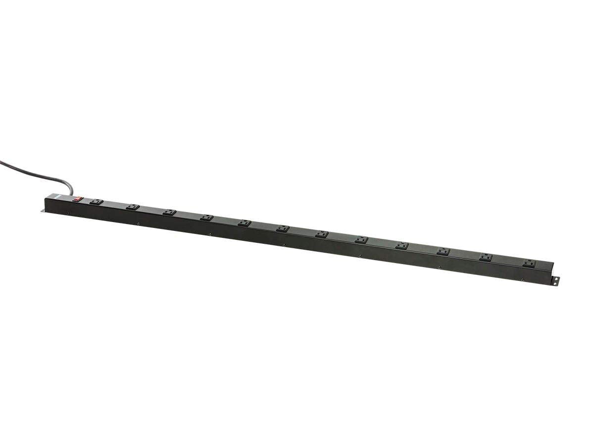 Monoprice Power & Surge - 12 Outlet 4 Feet Metal Power Strip - 6 Feet Cord - Black | 15A / 125V / 1875W
