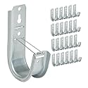 ICC 2-Inch Wall Mount J-Hook - 25-Pack, Cable Support 2" J Hooks with Retainer Clips, Galvanized Steel with Zinc Finish - for Structured Cabling