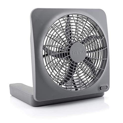 Treva 10 in Portable Desktop Battery Fan 2-Speed with AC Adapter Graphite