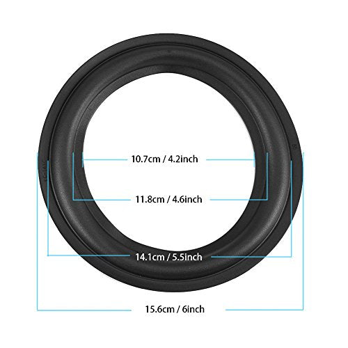Tihebeyan 2pcs 6 inch Perforated Rubber Speaker Foam Edge Surround Rings Replacement Parts for Speaker Repair or DIY