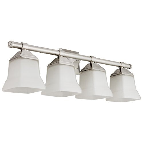 Sunlite 46064 25" Modern Square Bell Vanity Wall Mount Light Fixture, Medium Base (E26) Socket, Standard A19 Bulb Required (100W Max), Frosted Glass