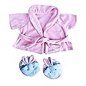 Pink Bathrobe w/Bunny Slippers Teddy Bear Clothes Fits Most 14" - 18" Build-A-Bear, and Make Your Own Stuffed Animals