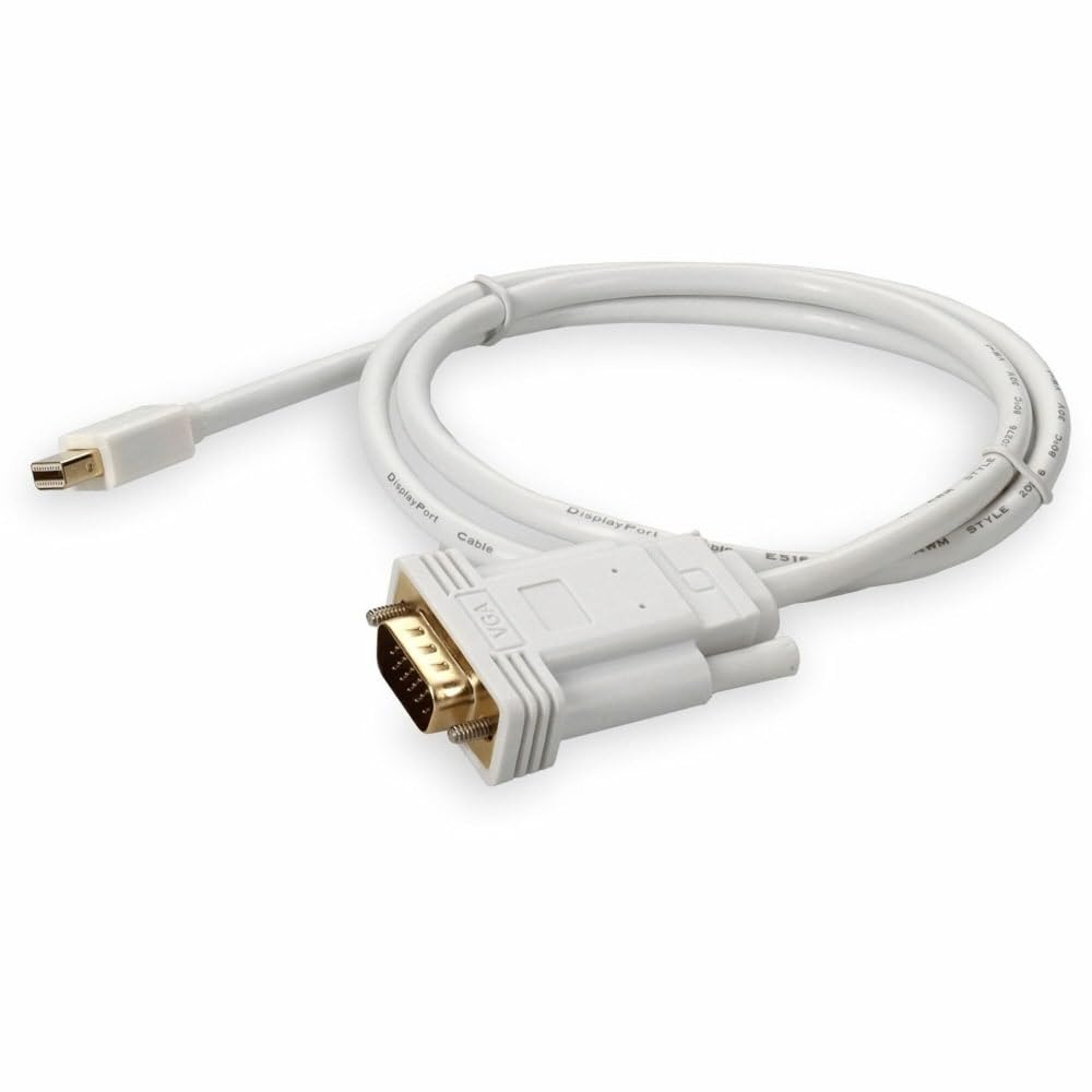 AddOn 3ft Mini-DisplayPort 1.1 Male to VGA Male White Cable For Resolution Up to 1920x1200 (WUXGA)
