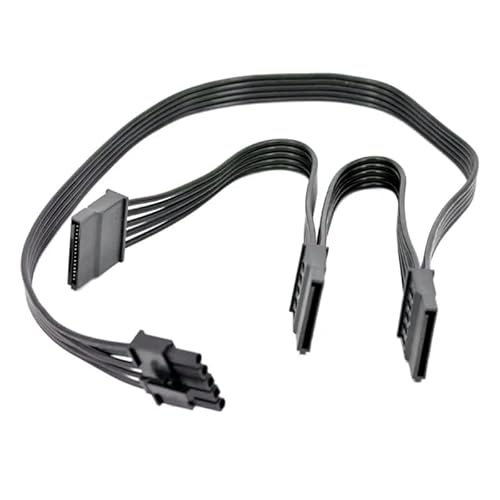 lilila-ree 5 Pin to 3X 15 Pin SATA Hard Drive HDD Power Adapter Cable Only for Cooler Master Modular Power Supply 20-in(50cm), Black