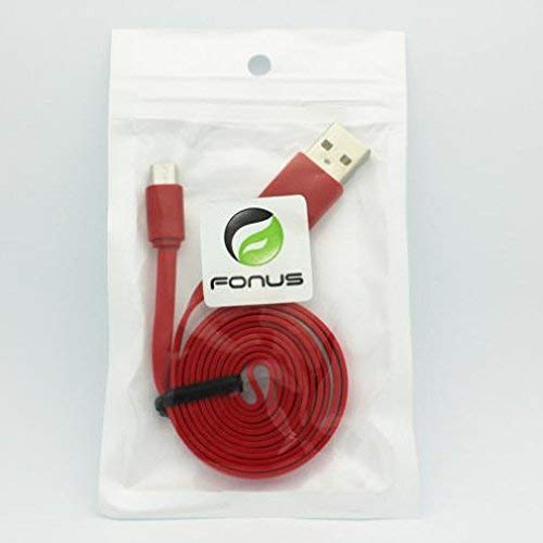 Red 6ft Long USB Cable Charger Sync Power Wire Cord for Cricket ZTE Overture 2 - Cricket ZTE Overture 3 - Cricket ZTE Sonata 2 - Cricket ZTE Source
