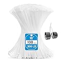 Zip Ties Heavy Duty Cable Ties with 300lbs Tensile Strength, Multi-Purpose Adjustable Ties, UV Resistant Indoor and Outdoor Cable Ties for Use in The