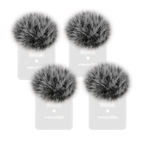PhantAccy 4PCS Windscreen/Pop Filter for Rode Wireless Go II (2nd Gen) Microphones - Furry Mic Cover for Wind & Ambient Noise Reduction (Rode Wireless