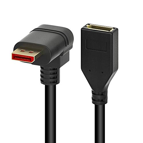 ALYYDBG 8K@60Hz 90 Degree Displayport 1.4 Extension Cable, Male to Female Right Angle DP 1.4 Cord Support 8k@60Hz, 4K@144hz 0.3M/1FT