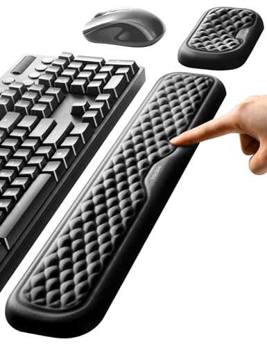 Vaydeer Wrist Rest for Keyboard and Mouse, Computer Ergonomic Wrist Support Pad, Soft Memory Foam Arm Cushion for Desk, Palm Hand Office Laptop Typing
