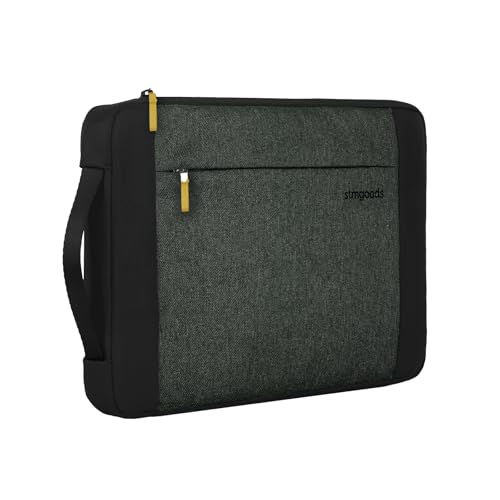 STM Kin Laptop Sleeve - Slim & Lightweight, Fleece-Lined Interior, 4mm EVA Shock Absorption, Zippered Storage Pocket, Retractable Handle, Stylish