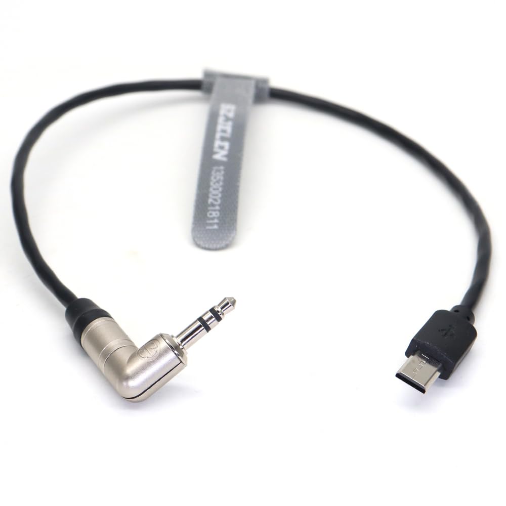 SZJELEN Tentacle Sync Timecode Cable for Sonys FX3 A7S3 A1 Camera 3.5 Audio Plug to Micro-USB Timecode Cable for Tentacle SYNC E Timecode Generator