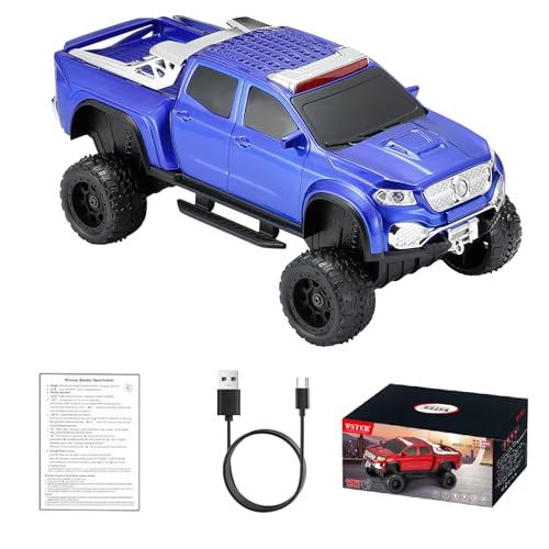 WSTER WS-X65 Pickup Truck Replica Bluetooth Speaker - HD Sound, FM Radio, TWS Stereo, LED Party Lights, USB/TF Playback, Built-in Mic - Cool Portable