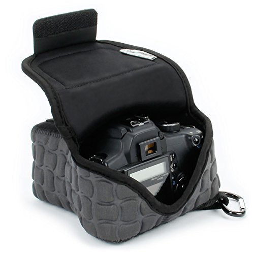 USA Gear Camera Sleeve (Medium) for Compact SLRs Compatible with Canon EOS R100 Nikon Z30 Sony ZV-E10, and more - Padded Neoprene DSLR Case