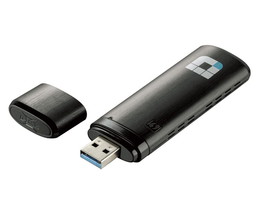 D-Link WiFi USB Adapter AC1200 Mini Wireless Internet Dual Band 3.0 Wi-Fi Netowrk Desktop Laptop (DWA-182),Black