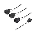 Yumiwoow Phone Line Splitter,Telephone Splitter,with RJ11 6P4C Plugs,Suitable for Telephone,Fax Machine (Black /4 Pack)