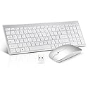 Wireless Keyboard and Mouse Combo, Compact Quiet Wireless Keyboard and Mouse Set 2.4G Ultra-Thin Sleek Design for Windows, Computer, Desktop, PC