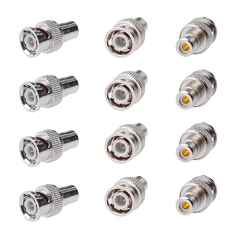 Cctv4Less BNC Male to RCA Female Adapter Straight Connector for CCTV Security Camera, Coaxial RG6 Coupler (20)