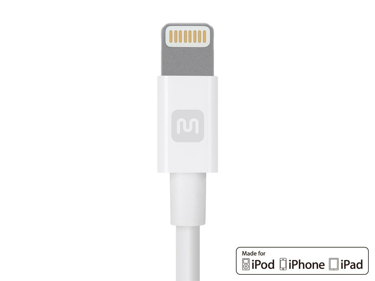 Monoprice Lightning to USB Type-A Charging Cable - Apple MFi Certified, 3 Feet, White - Essential Series