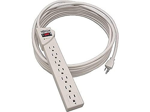 Tripp Lite Protect It! Surge Protector, 7 AC Outlets, 25 ft Cord, 1,080 J, Light Gray