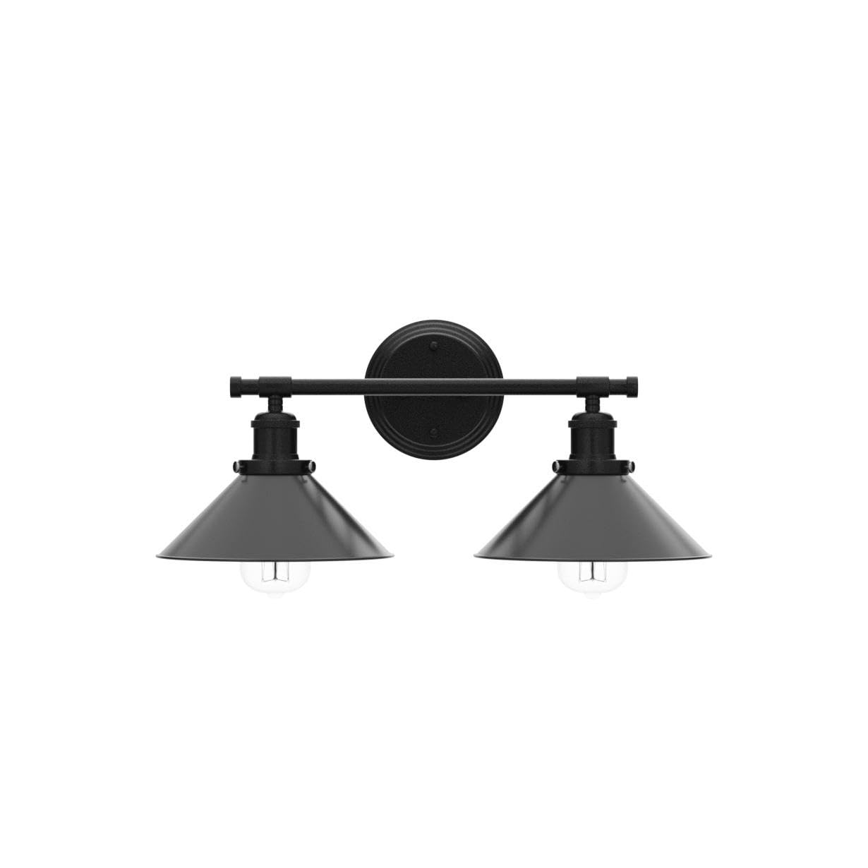 Black Bathroom Light Fixture 2-Light Matte Black Farmhouse Vanity Lights for Bathroom Light Fixtures, 20" Rustic Industrial Wall Sconce Vanity
