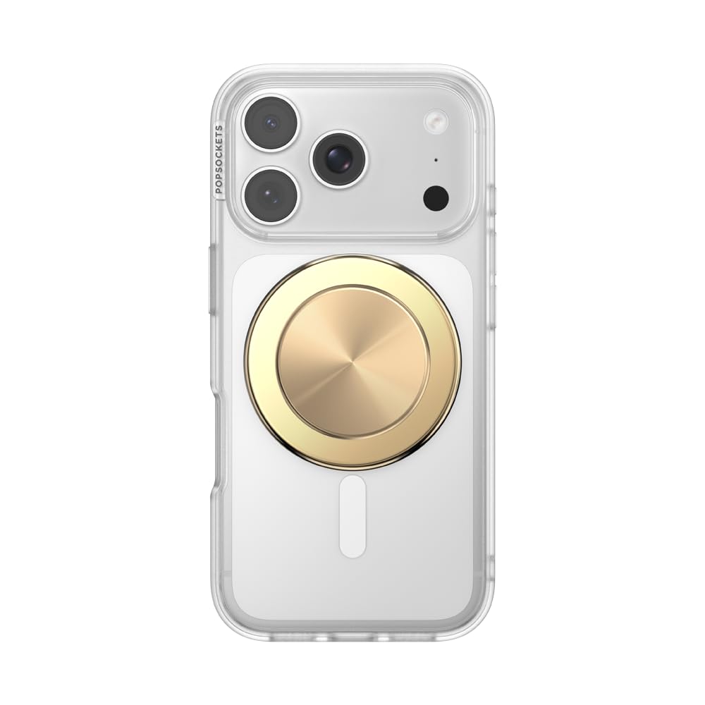 PopSockets Phone Grip for MagSafe, Magnetic Holder, Phone Stand, Spinner - Gold Radial Backspin