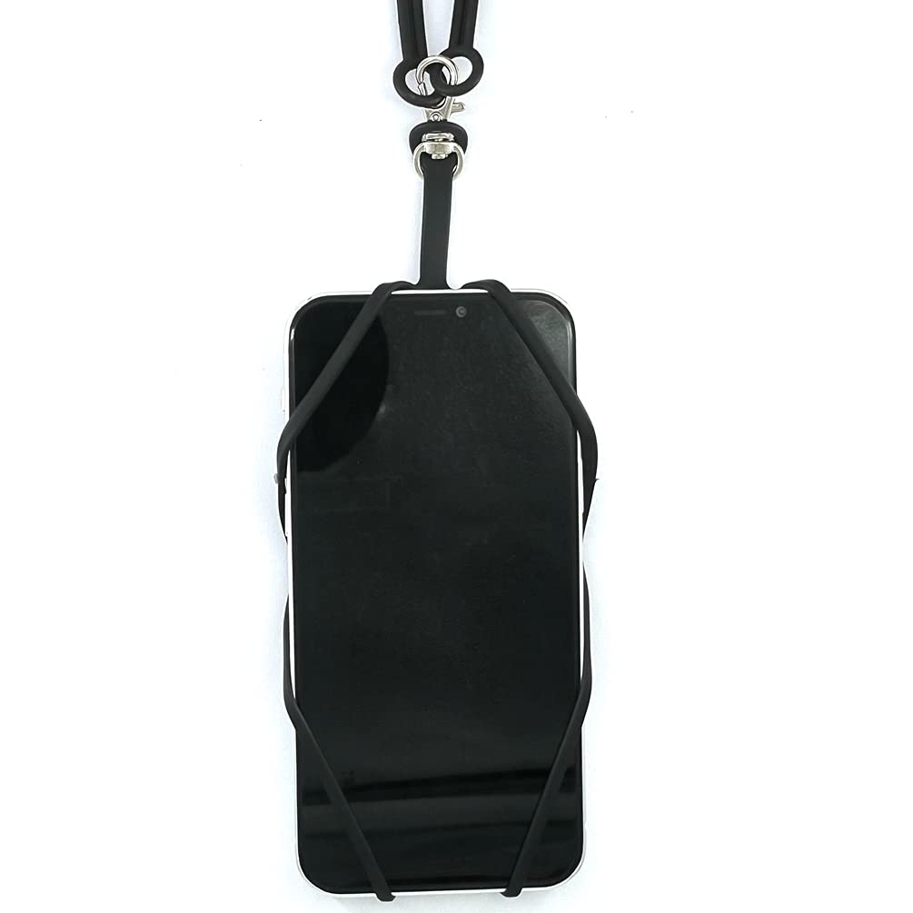 CalorMixs Silicone Phone Card Holder Sleeves with Wrist Strap,Stretchy Credit Phone Case Holder,Universal Cell Phone Pocket Neck Lanyard for Phone