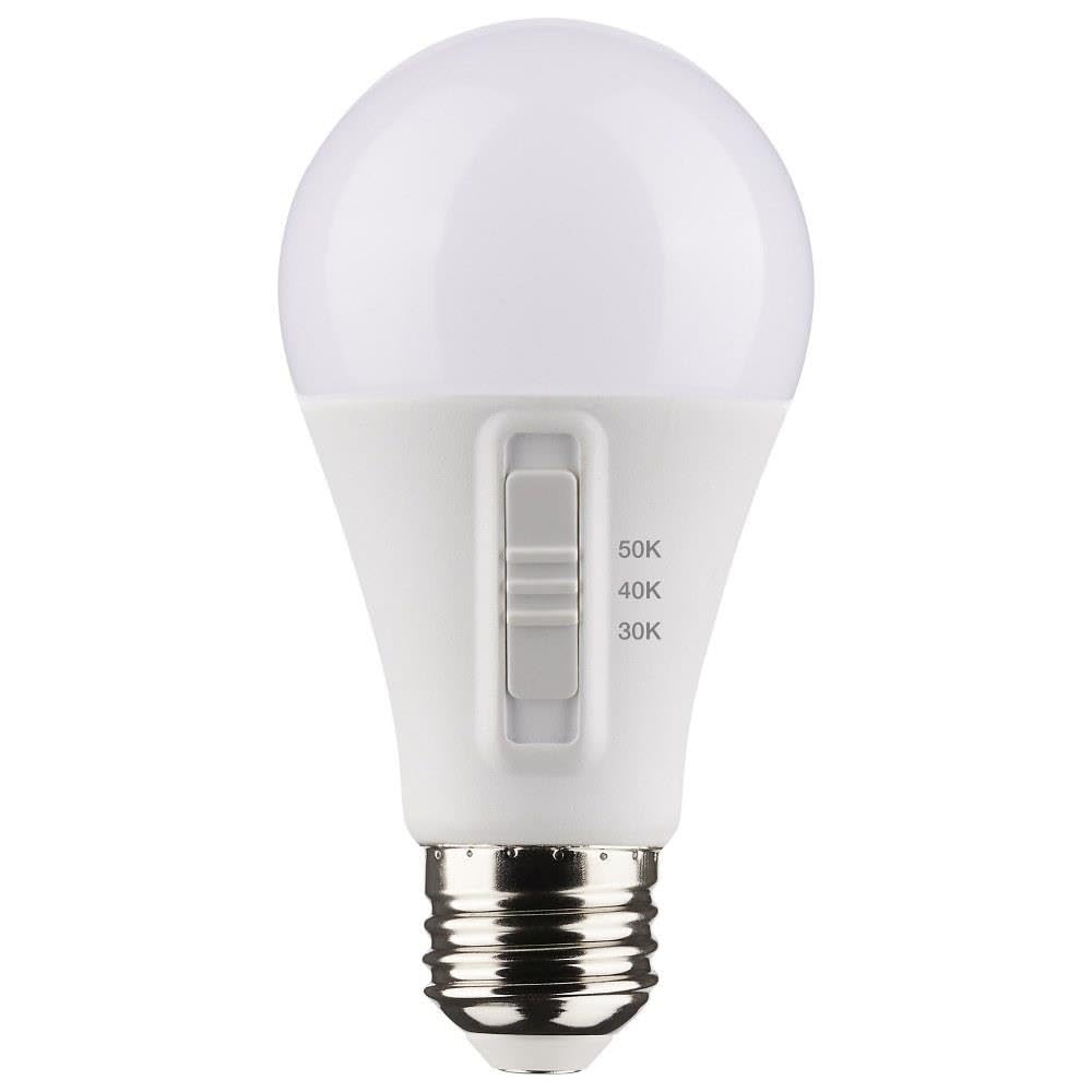 Satco Accessory - 12W A19 CCT Selectable LED Medium Base Replacement Lamp (Pack of 4)-4.59 Inches Length and 2.36 Inches Wide-