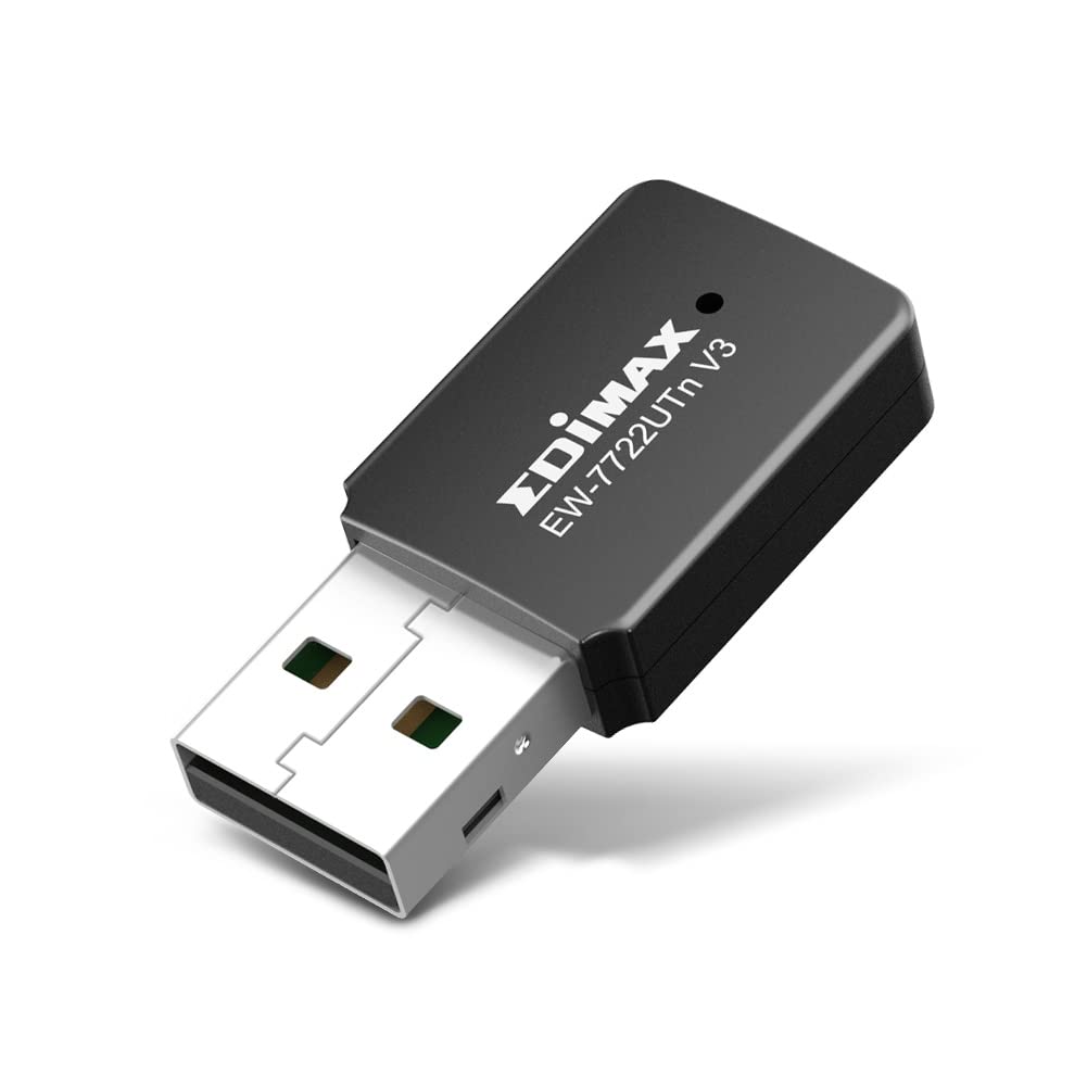 Edimax Wi-Fi 4 802.11n Mini USB Adapter Wireless N300 Dongle, 300Mbps throughput, Auto-Power Adjustment for Energy Saving, Win11 Plug-n-Play, Mac OS