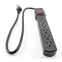 6 Outlet Surge Strip, Horizontal, 90 Joules, 24in (2 ft.) Cable