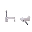 INCREWAY 200Pcs 12mm Flat Cable Wire Clips Cable Staples Cord Holder Wire Management, White
