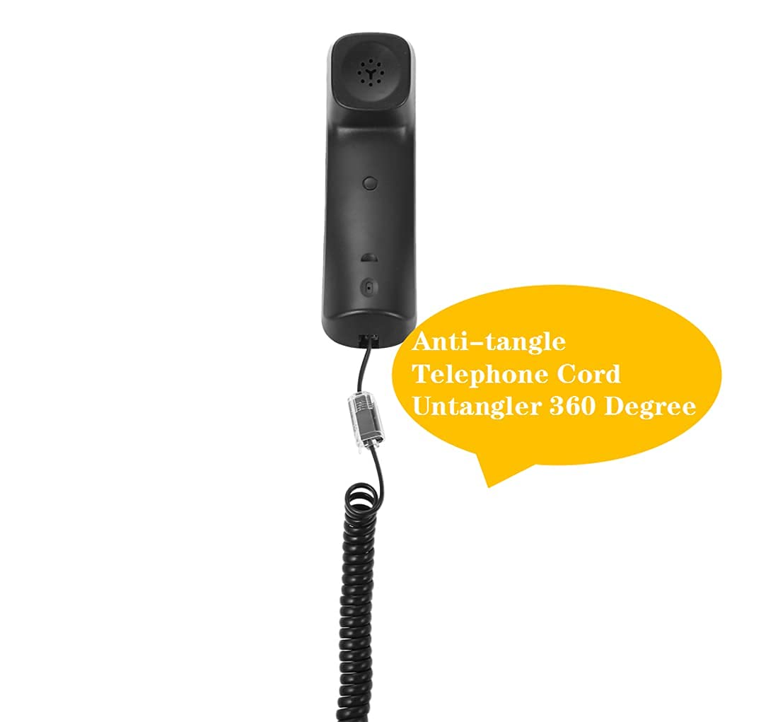 Vthahaby Telephone Cord Detangler,360 Degree Rotating Landline Cable Detangler Swivel Cord Untangler Telephone Accessory (4pakDetangler)