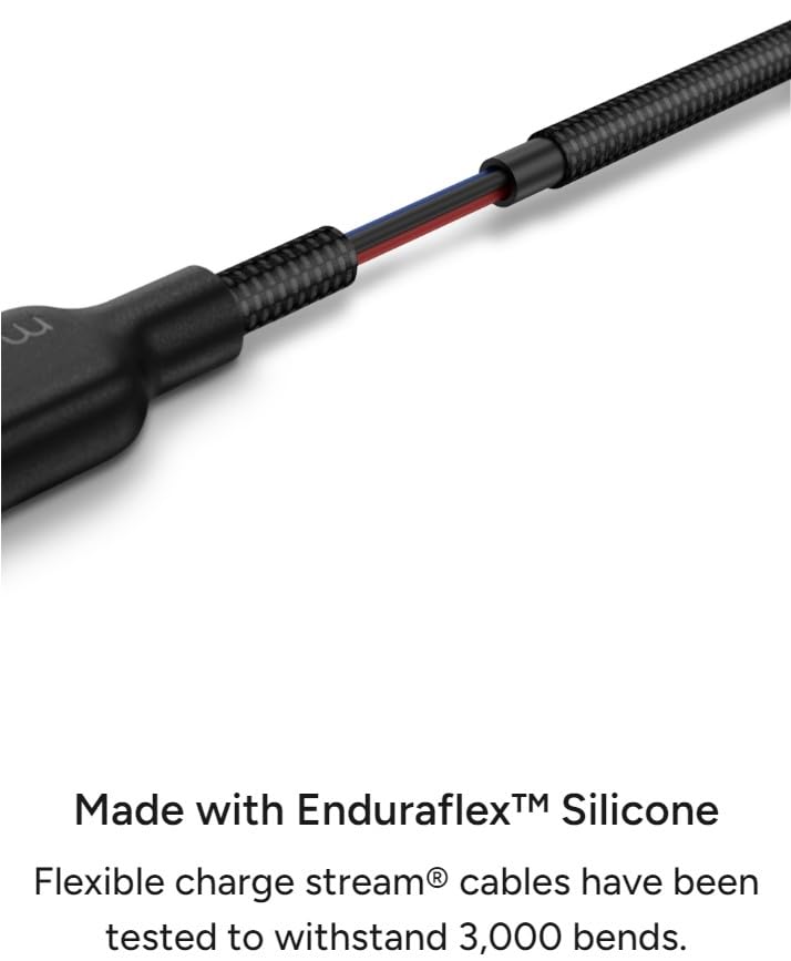 Mophie Charge Stream USB-C to Lightning 2m/6ft Silicone Cable - Enduraflex Reinforced, 30W Fast Charging, Ultra-Durable & Flexible Design