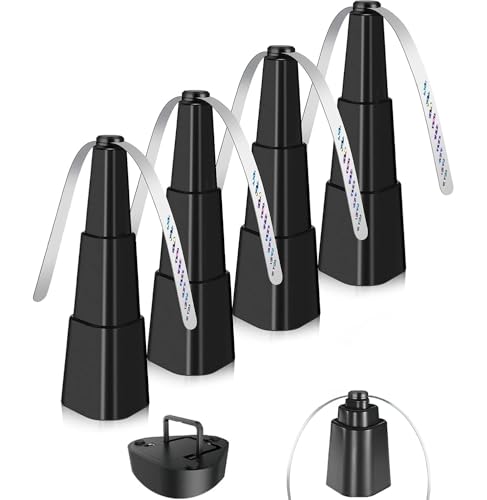 Hescaz 4 Pack Fly Fans for Tables Fly Repellent Fan Outdoor Indoor Keep Flies Away Table Top Fly Fan Fly Fan for Outdoor Table with Holographic Blades